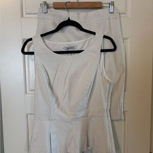 White House Black Market White and black skirt and  Top Set